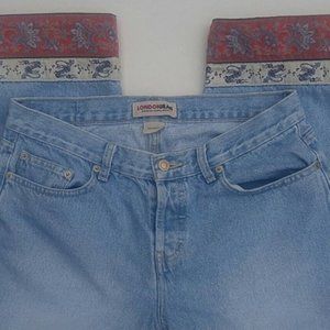 LONDONJEAN Stone Washed Vintage Capri Mom Jeans SZ 12